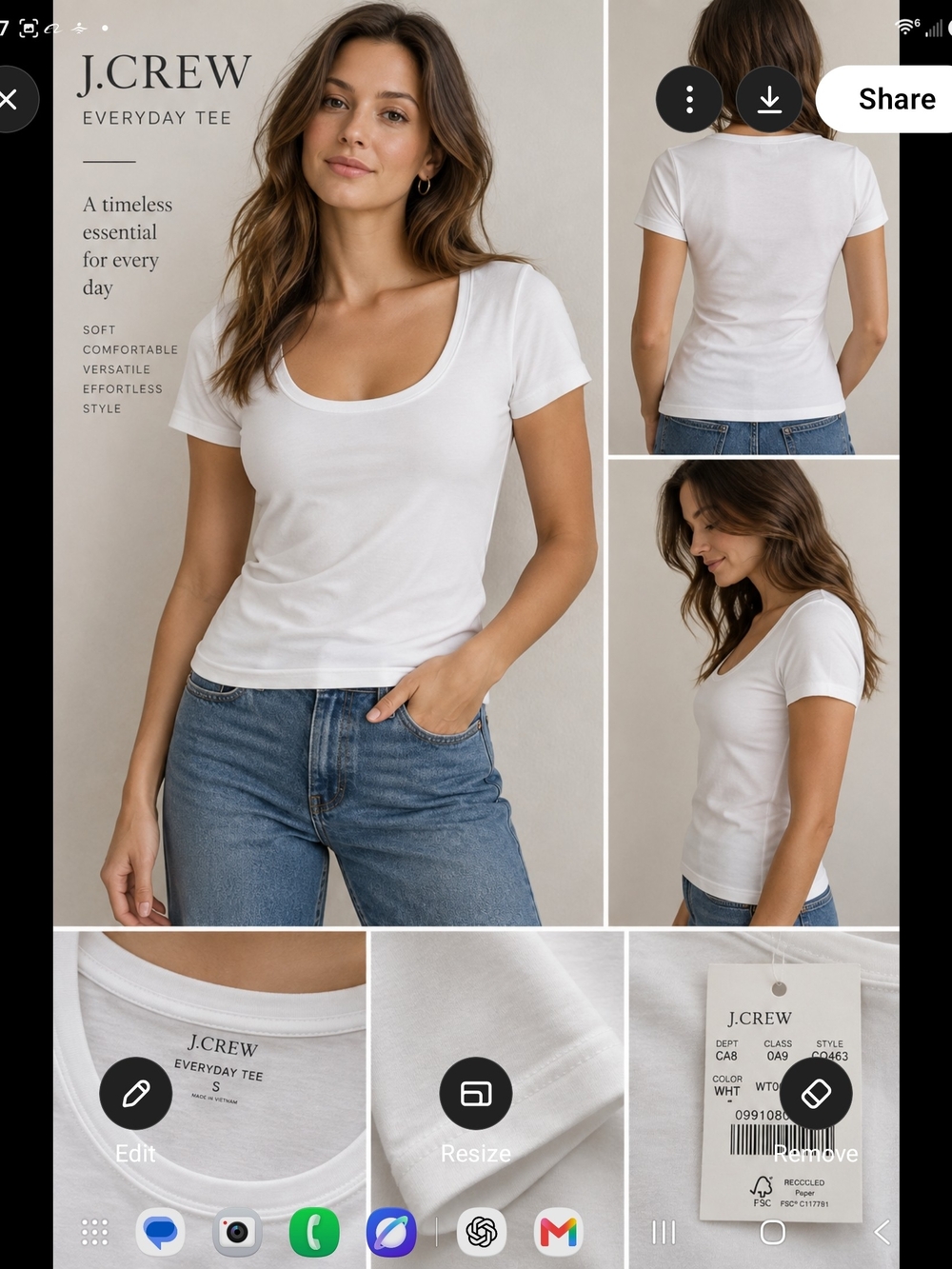 J.Crew Women’s Everyday Scoop Neck Tee - White